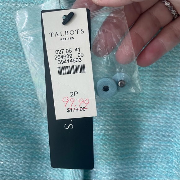 Talbots | Tweed Aqua Structured Button Down Blazer/ Suit Jacket - Picture 9 of 9